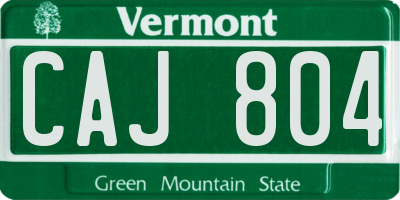 VT license plate CAJ804