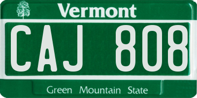 VT license plate CAJ808