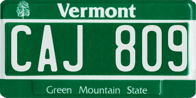VT license plate CAJ809
