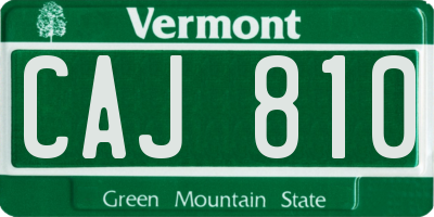 VT license plate CAJ810