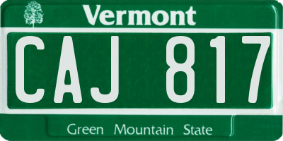 VT license plate CAJ817