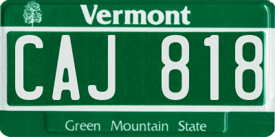 VT license plate CAJ818
