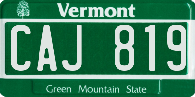 VT license plate CAJ819