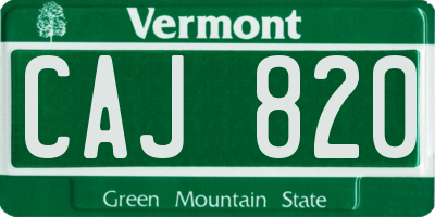 VT license plate CAJ820
