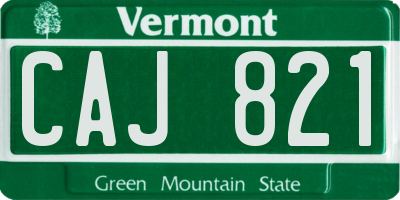 VT license plate CAJ821