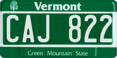 VT license plate CAJ822