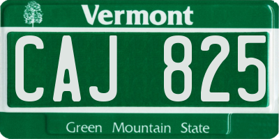 VT license plate CAJ825