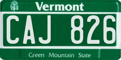VT license plate CAJ826