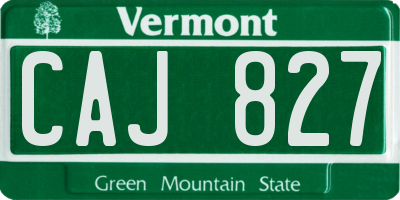 VT license plate CAJ827