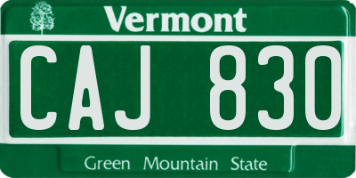 VT license plate CAJ830