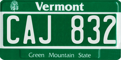 VT license plate CAJ832