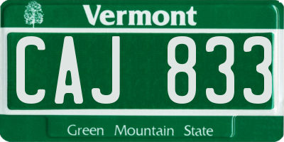 VT license plate CAJ833
