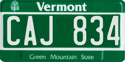 VT license plate CAJ834