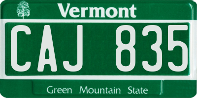 VT license plate CAJ835