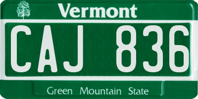 VT license plate CAJ836
