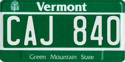 VT license plate CAJ840