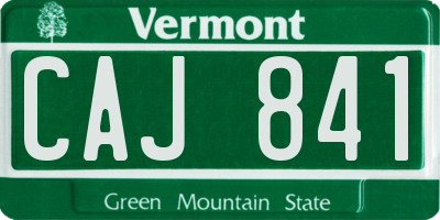 VT license plate CAJ841