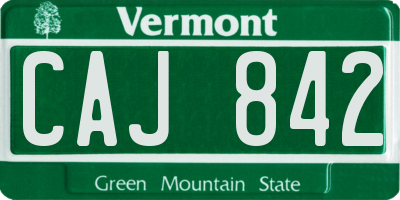 VT license plate CAJ842