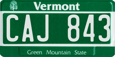 VT license plate CAJ843