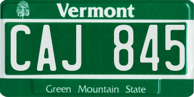 VT license plate CAJ845