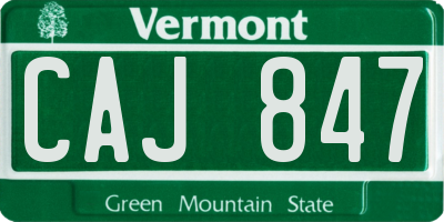 VT license plate CAJ847