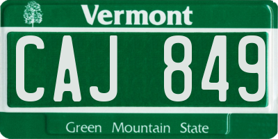 VT license plate CAJ849