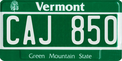 VT license plate CAJ850