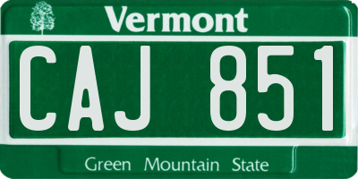 VT license plate CAJ851