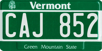 VT license plate CAJ852
