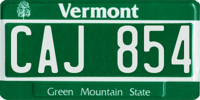 VT license plate CAJ854
