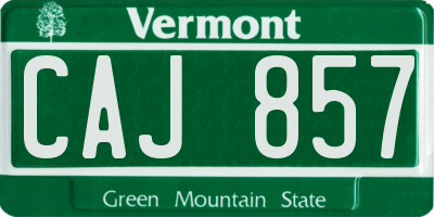 VT license plate CAJ857