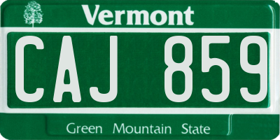 VT license plate CAJ859