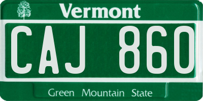 VT license plate CAJ860
