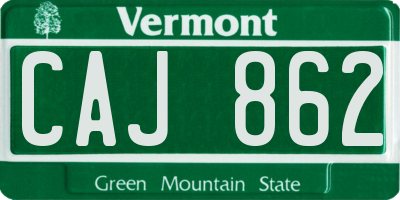 VT license plate CAJ862