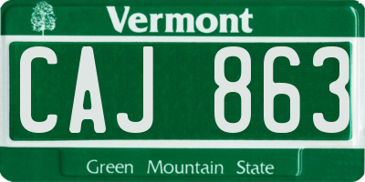 VT license plate CAJ863