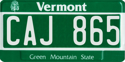VT license plate CAJ865