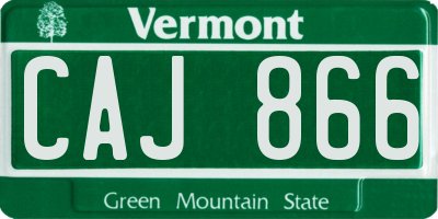 VT license plate CAJ866