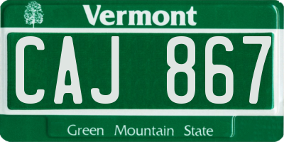 VT license plate CAJ867