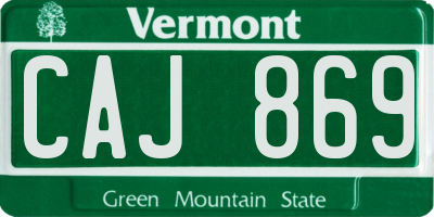 VT license plate CAJ869