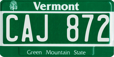 VT license plate CAJ872