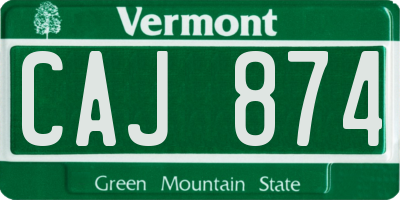 VT license plate CAJ874