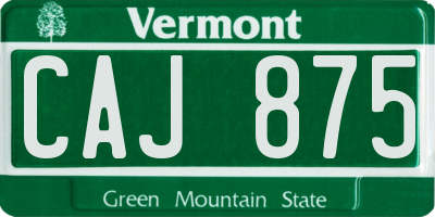 VT license plate CAJ875