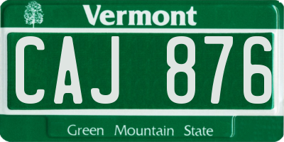 VT license plate CAJ876