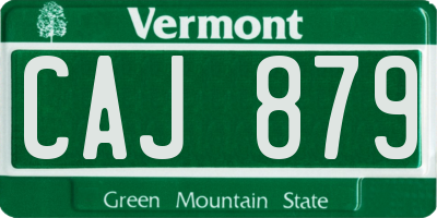 VT license plate CAJ879