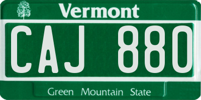 VT license plate CAJ880
