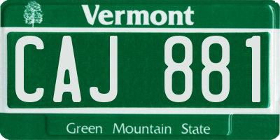 VT license plate CAJ881
