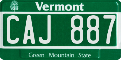 VT license plate CAJ887