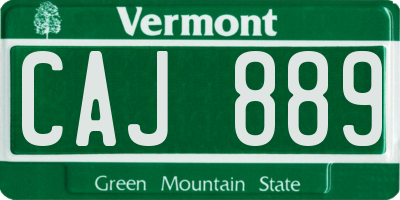 VT license plate CAJ889