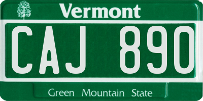 VT license plate CAJ890