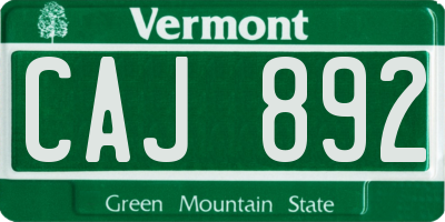 VT license plate CAJ892
